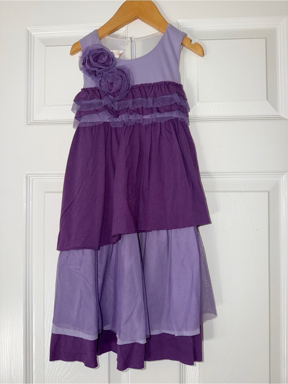 Isobella & Chloe Purple Layered Tulle Party Dress